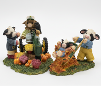 Mary's Moo Moos Cow Figurine Set of 2 Enesco-Deere
