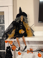 Halloween Primitive Style Folk Art Witch Doll
