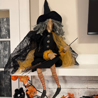 Halloween Primitive Style Folk Art Witch Doll