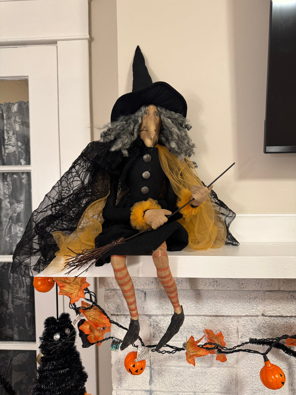 Halloween Primitive Style Folk Art Witch Doll