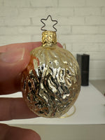 Vintage Made in Germany Blown Glass Walnut Christmas Ornament
