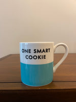 Kate Spade New York Lenox “One Smart Cookie” Ceramic Mug – White & Turquoise
