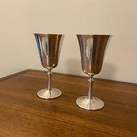 Vintage E. L. Italian Goblets Silverplated Set of 2