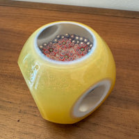 Murano Faceted Millefiori Blown Glass Handmade Paperweight