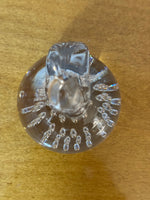 Handmade Clear Glass Art Paperweight Apple Shaped
