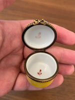 Limoges France Small Porcelain Trinket Box Cat
