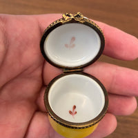 Limoges France Small Porcelain Trinket Box Cat