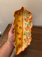 Ceramic Leaf Shaped Fall Italian Bowl Oval
