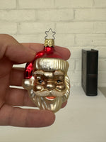 Vintage Christopher Radko Santa Face Blown Glass Christmas Ornament – Made in Germany
