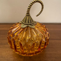 Martha Stewart Hand Blown Glass Pumpkin Halloween Fall Decor