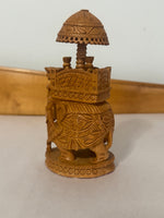 Hand-carved Wood Howdah Elephant-Indian Figure
