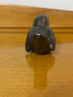 Handmade Burnished Black Ceramic Bird Figure
