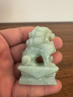 Vintage Hand Carved Green Jade Jadeite Foo Lion Foo Dog Figure
