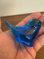 Vintage Art Blue Glass Blue Bird Figurine
