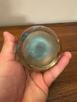 Glass Art Paperweight Blue Wave with Seagulls
