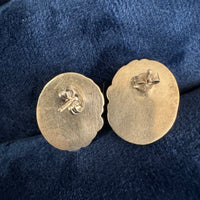Sterling Silver Earrings Navajo Mother Pearl Oval Stud