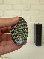 Vintage Krebs Frosted Green Pinecone Blown Glass Christmas Ornament – Made in Germany
