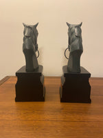Bronze Horse Head Resin Base Bookend Set of 2
