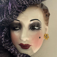 Vintage Ceramic Face Mask Wall Decor