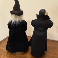 Vintage Holiday Decor Halloween Dracula and Witch Figurines