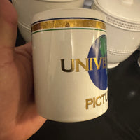 Vintage Universal Pictures Coffee Mug Gold Gilded Detail Collectible