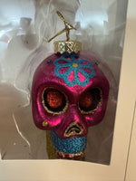 Wondershop Xmas Handblown Glass Ornaments Set of 3 Mexican Sugar Skull Pinata Star
