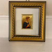 Vintage Italian 23kt Gold Leaf Miniature Reproduction of Master Piece Madonna