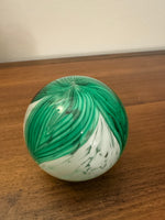 Elwood Art Glass Handmade Paperweight Green Leaves
