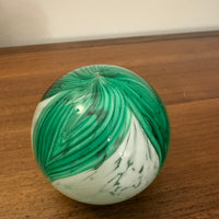Elwood Art Glass Handmade Paperweight Green Leaves