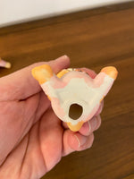 Small Porcelain Baby Bears Exercising Figurine Set of 2
