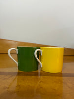 OMC Japan Vintage Green & Yellow Ceramic Espresso Cups Set of 2
