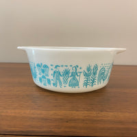 Vintage PYREX 472 1 1/2 pt Glass Pint Cinderella Dish Amish Blue Butterprint