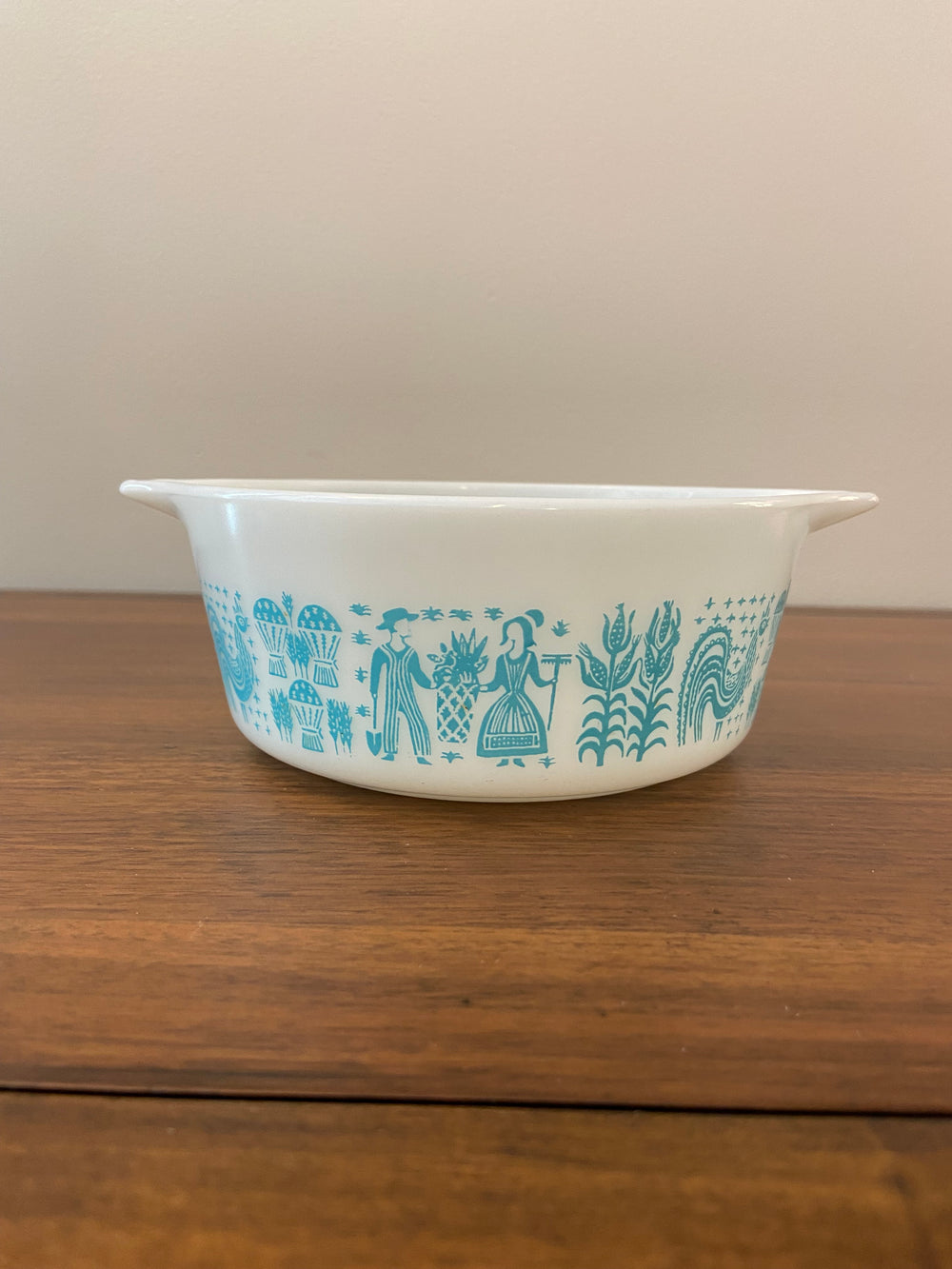 Vintage PYREX 472 1 1/2 pt Glass Pint Cinderella Dish Amish Blue Butterprint