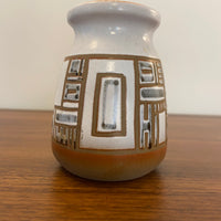 Vintage Lapid Israel Ceramic Vase MCM Geometric Design Pottery