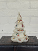 Fenton Art Satin Glass Hand-Painted Christmas Tree by B. Cumberledge
