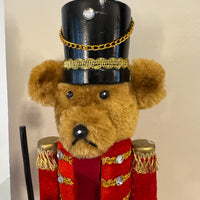 Christmas Holiday Decor Martha Stewart Teddy Bear Nutcracker Figurine Set of 2