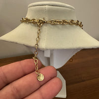 Talbots Necklace  with Tiger Eyes Stone Floral Links Collar