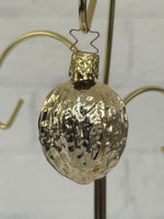 Vintage Made in Germany Blown Glass Walnut Christmas Ornament
