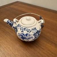 Teapot Ceramic Christmas Holiday Ornament Blue Chinoiserie Style