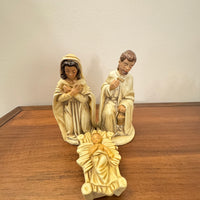 Vintage Nativity Set Japan Papier Mache with Handmade Manger