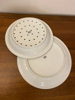 Vintage French Apilco Porcelain Dish-Strainer Strawberries Design
