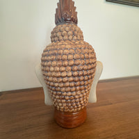 Vintage Stoneware Ceramic Buddha Head Statue Décor