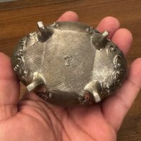 Vintage Ornated Jewelry Box with Red Velvet Lining Interior