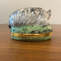 Limoges Piotet Chamart Porcelain Trinket Box Cat