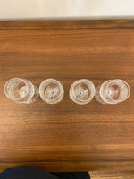 Vintage Cut Diamond Glass Cristal Brandy Glasses Set of 4
