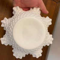 Vintage Fenton Hobnail Milk Glass Bowl