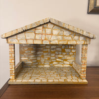 Vintage Nativity Set Japan Papier Mache with Handmade Manger