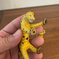 Brass Enameled Cloisonne Cheetah Set of 2 Figurines