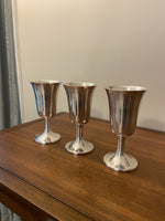 Vintage 5th Ave Silver Co Silverplated Goblets Set of 3
