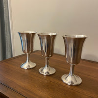 Vintage 5th Ave Silver Co Silverplated Goblets Set of 3